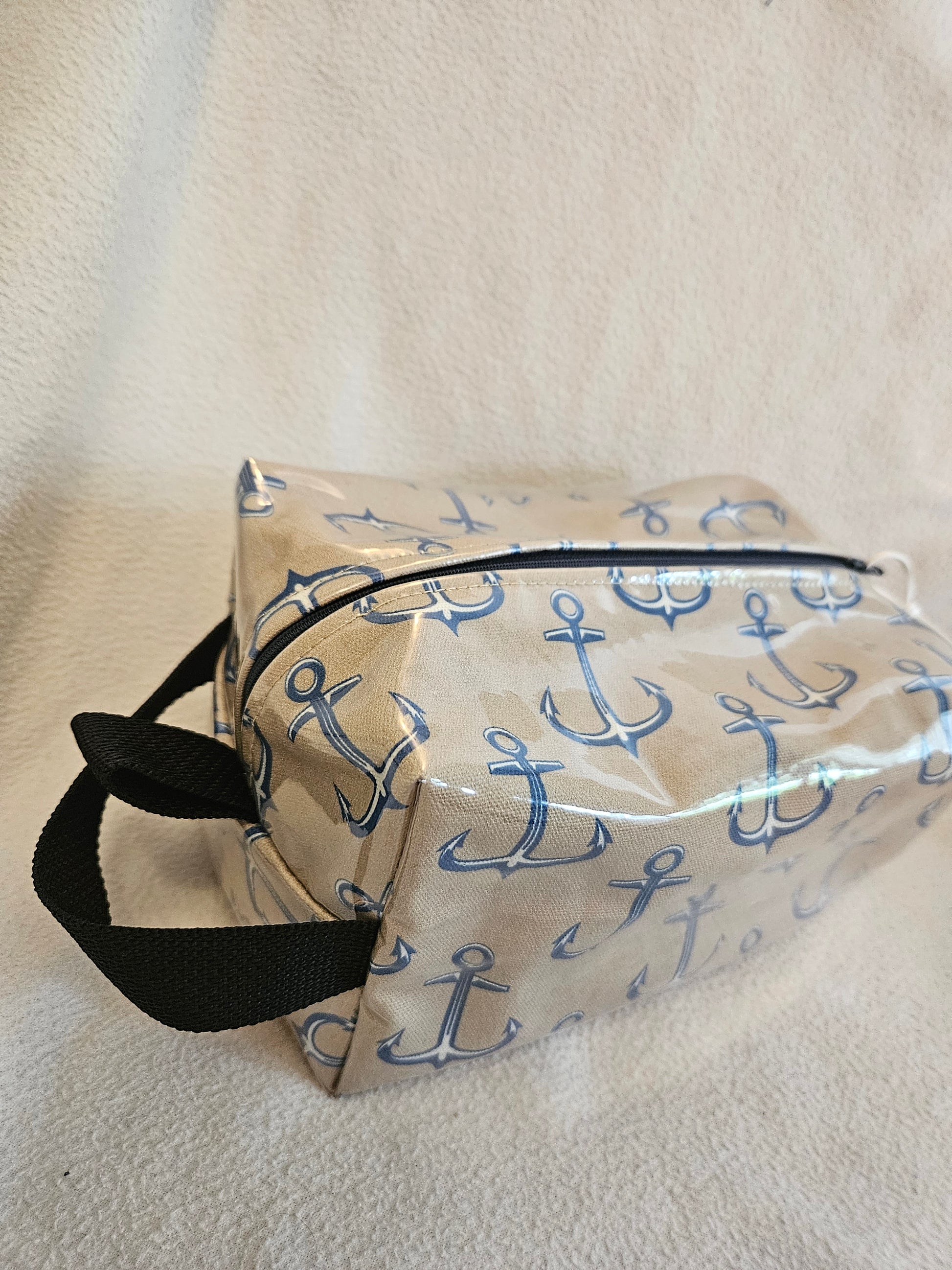 Anchor Toiletry Bag, Water Resistant on the outside and Lined with Plastic on the Inside
