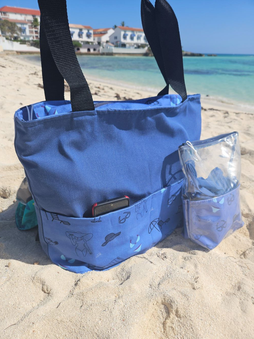 Travel Tote and Bathing Suit/Toiletry Bag Set