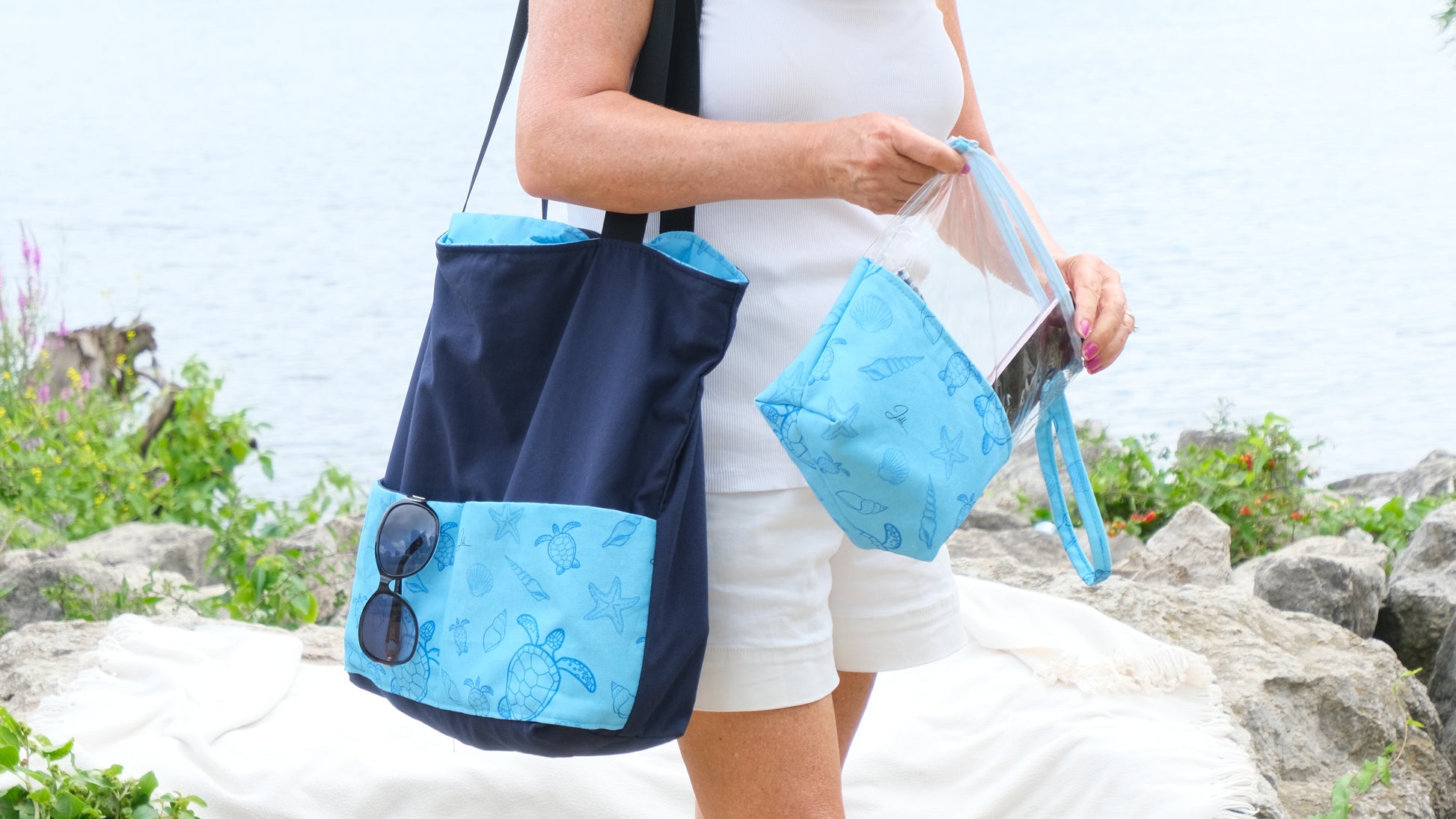 Sailboat Bathing Suit Bag, Water Resistant