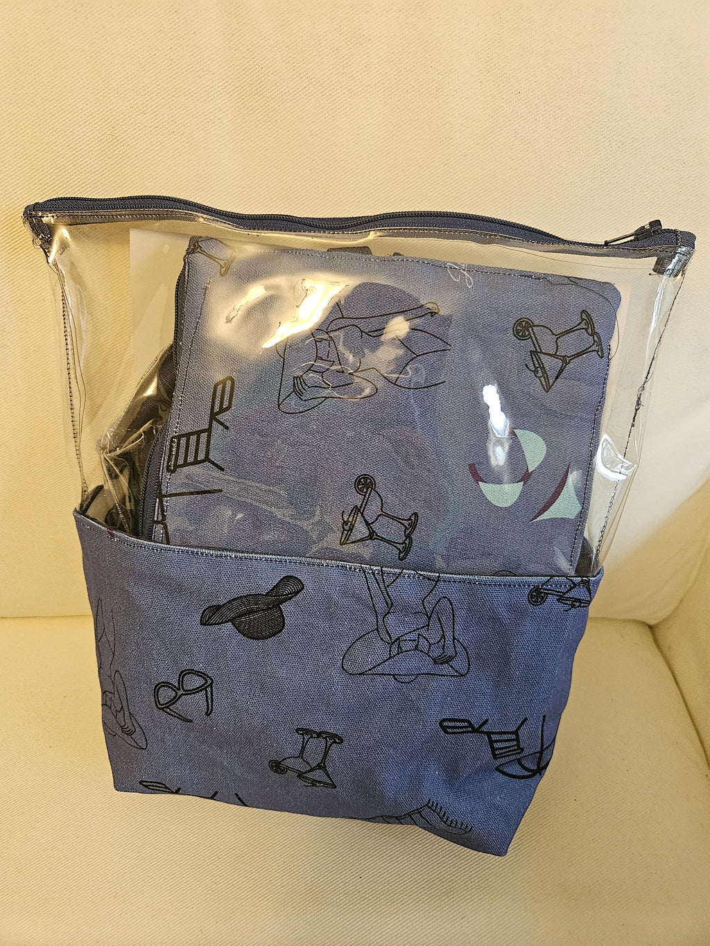 4 Bag Travel Set, Bathing Suit, Passport, Toiletry and Makeup Bags