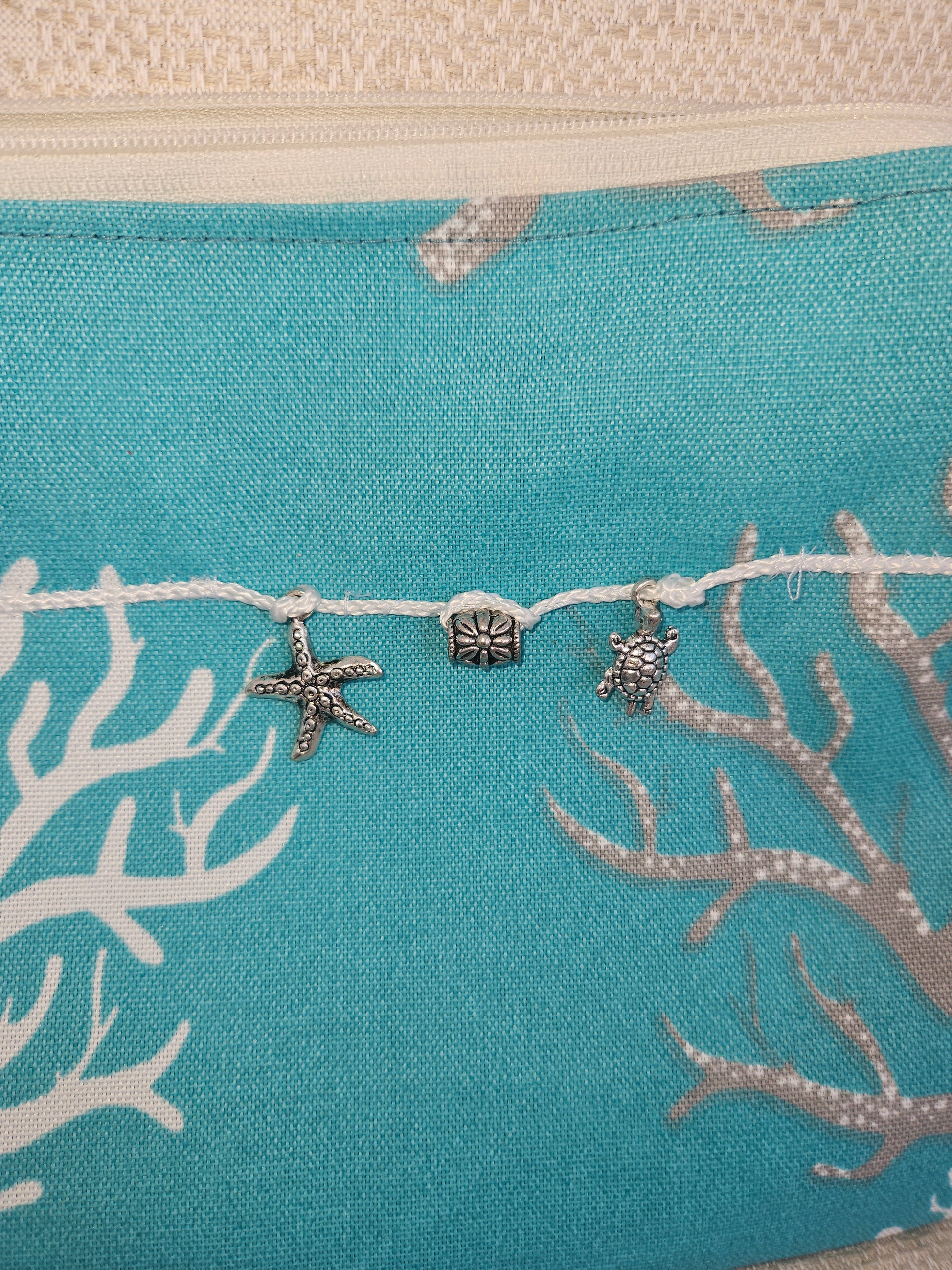 Tropical Clutch Purse, Water Resistant with Charm Accents